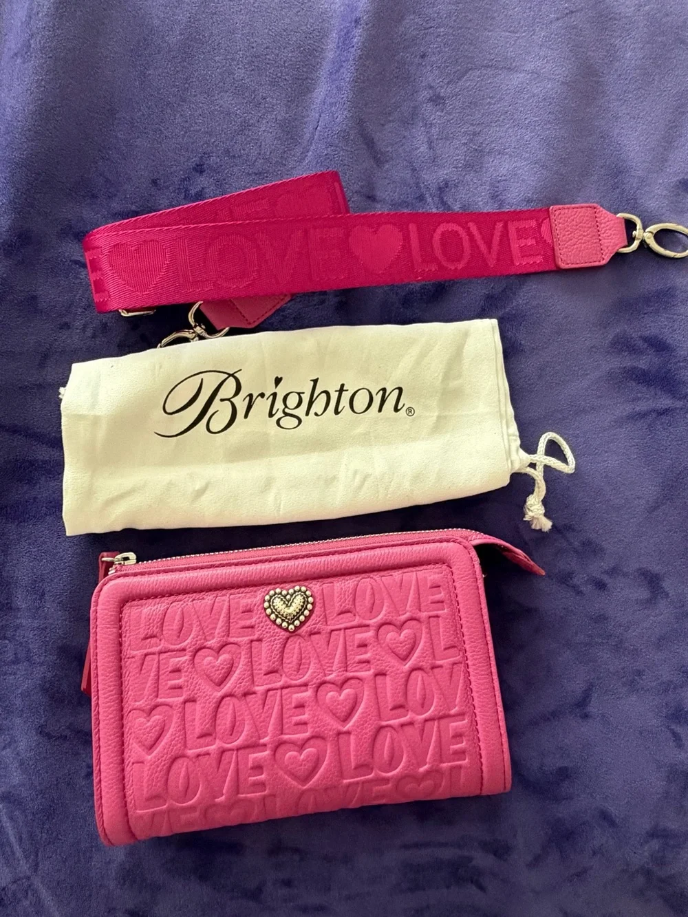 Brighton Deeply In Love Medium Pouch in Bubble Gum Pink. STYLE E5533B
